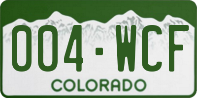 CO license plate 004WCF