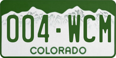 CO license plate 004WCM