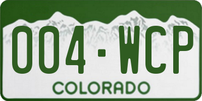 CO license plate 004WCP