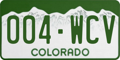 CO license plate 004WCV