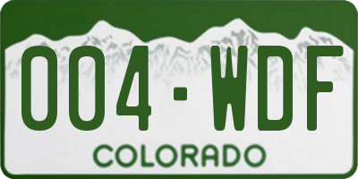 CO license plate 004WDF