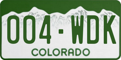 CO license plate 004WDK