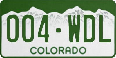 CO license plate 004WDL