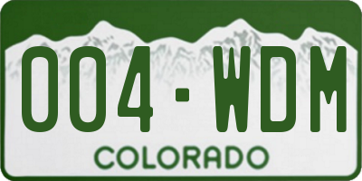 CO license plate 004WDM