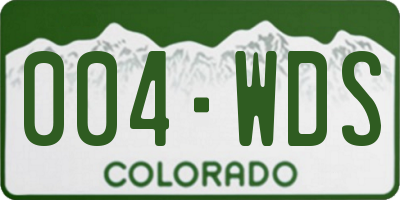 CO license plate 004WDS