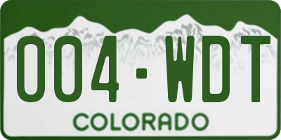 CO license plate 004WDT