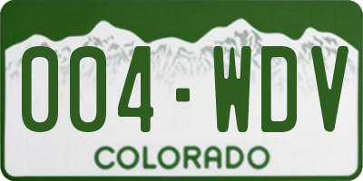 CO license plate 004WDV