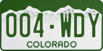 CO license plate 004WDY