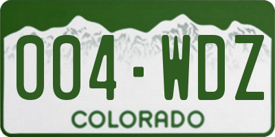 CO license plate 004WDZ