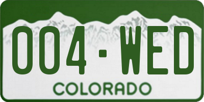 CO license plate 004WED