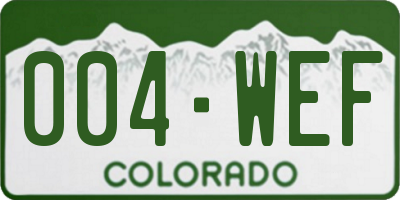 CO license plate 004WEF