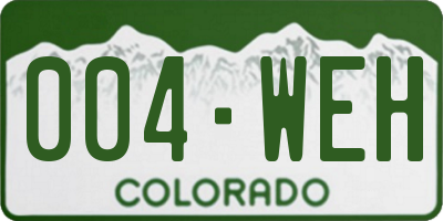CO license plate 004WEH