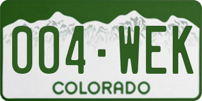 CO license plate 004WEK