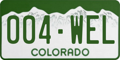 CO license plate 004WEL