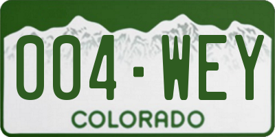 CO license plate 004WEY