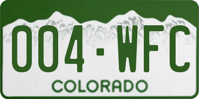 CO license plate 004WFC