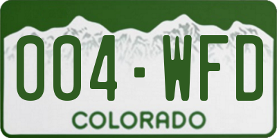 CO license plate 004WFD