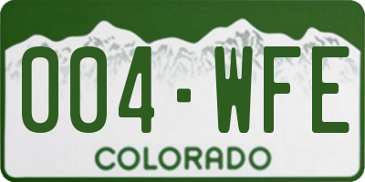 CO license plate 004WFE