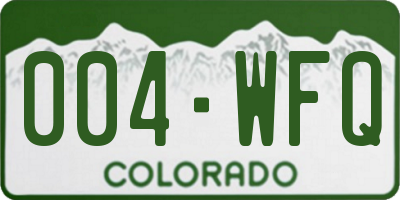 CO license plate 004WFQ