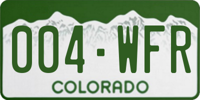 CO license plate 004WFR