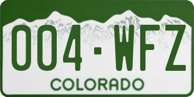 CO license plate 004WFZ