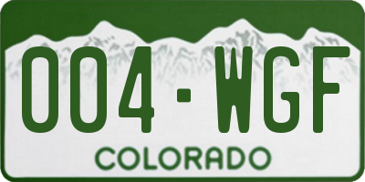 CO license plate 004WGF