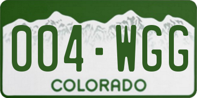 CO license plate 004WGG