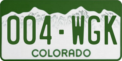 CO license plate 004WGK