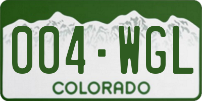 CO license plate 004WGL