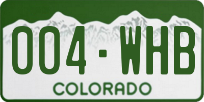 CO license plate 004WHB