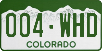 CO license plate 004WHD