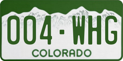 CO license plate 004WHG