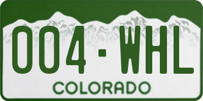 CO license plate 004WHL