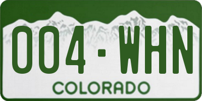 CO license plate 004WHN