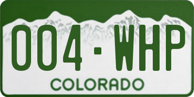 CO license plate 004WHP
