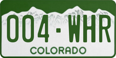 CO license plate 004WHR