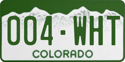 CO license plate 004WHT