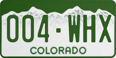 CO license plate 004WHX