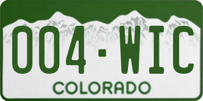 CO license plate 004WIC