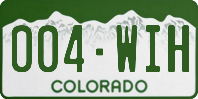CO license plate 004WIH