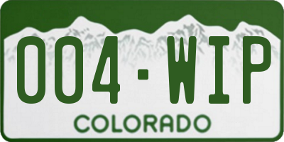 CO license plate 004WIP