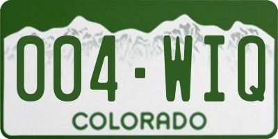 CO license plate 004WIQ