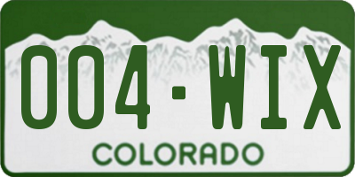 CO license plate 004WIX