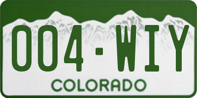 CO license plate 004WIY