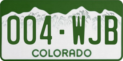 CO license plate 004WJB
