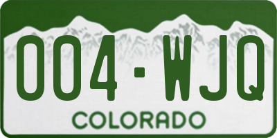 CO license plate 004WJQ