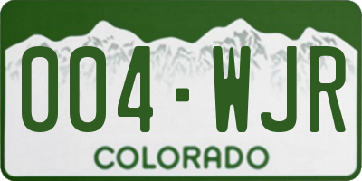 CO license plate 004WJR