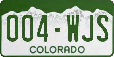 CO license plate 004WJS