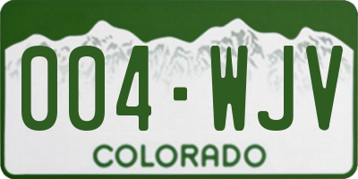 CO license plate 004WJV