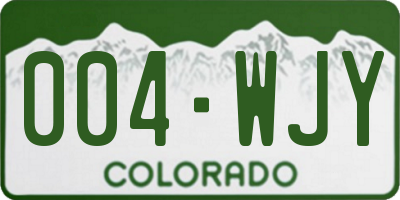 CO license plate 004WJY